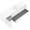 Mexen Rivel 160 cm Bathroom Cabinet with Right Sink Otis, 2 Drawers, 1 Door, Grooved, White Matte - 91A23-16047-3-BBFFF01-W18P01