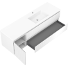 Mexen Rivel meuble de salle de bain 160 cm avec lavabo Otis à droite, 2S, 1D, rainuré, blanc mat - 91A23-16047-3-BBFFF01-W18P01
