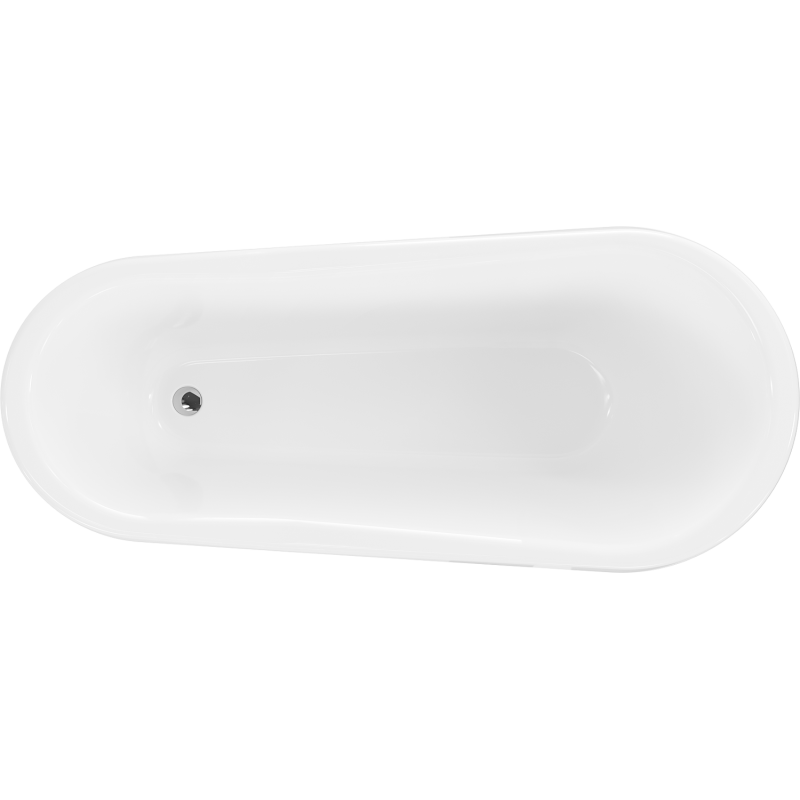 Mexen Retro freistehende Badewanne 170 x 75 cm, weiß, Beine chrom - 53251707500-00