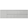 Mexen Rivel bathroom cabinet 160 cm with right Otis sink, 2 drawers, 1 door, grooved, gray/white matte