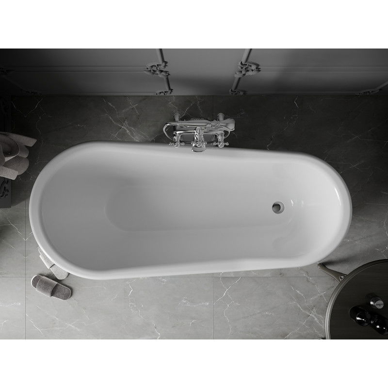 Mexen Retro baignoire autoportante 170 x 75 cm, blanche, pieds chromés - 53251707500-00