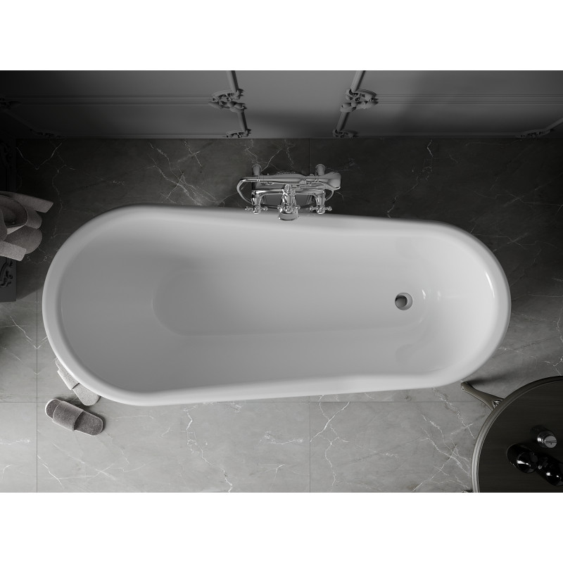 Mexen Retro freistehende Badewanne 170 x 75 cm, weiß, verchromte Füße - 53251707500-00