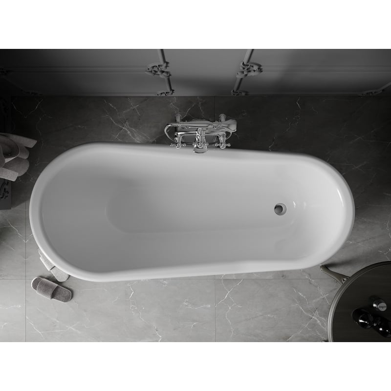 Mexen Retro vabaltiseisev vann 170 x 75 cm, valge, kroomitud jalad - 53251707500-00