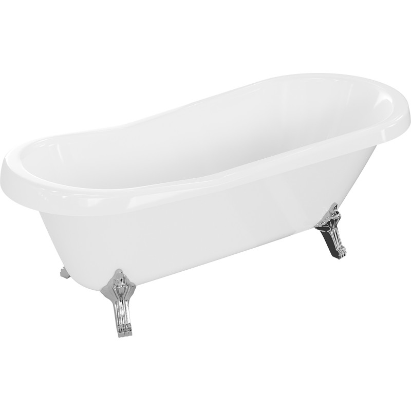 Mexen Retro freestanding bathtub 170 x 75 cm, white, chrome legs - 53251707500-00