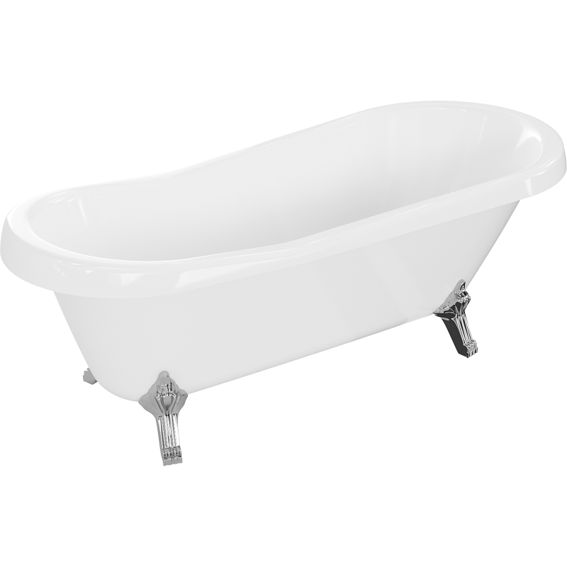 Mexen Retro freistehende Badewanne 170 x 75 cm, weiß, Beine chrom - 53251707500-00