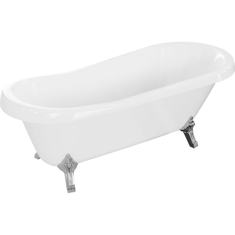 Mexen Retro freistehende Badewanne 170 x 75 cm, weiß, verchromte Füße - 53251707500-00