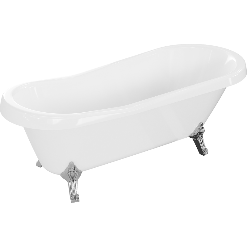 Mexen Retro vapaa seisova kylpyamme 170 x 75 cm, valkoinen, kromijalat - 53251707500-00