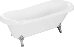 Mexen Retro freistehende Badewanne 170 x 75 cm, weiß, Beine chrom - 53251707500-00