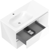 Mexen Orio armario de baño de 90 cm con lavabo Vela izquierdo, 2S, 1D, blanco brillo - 91A13-09047-3-BBFFF00-W23L00