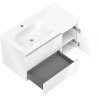 Mexen Orio 90 cm Bathroom Cabinet with Left Sink Vela, 2S, 1D, White Gloss - 91A13-09047-3-BBFFF00-W23L00