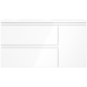 Mexen Orio Badezimmerschrank 90 cm mit Waschbecken Vela links, 2S, 1D, weiß glänzend - 91A13-09047-3-BBFFF00-W23L00