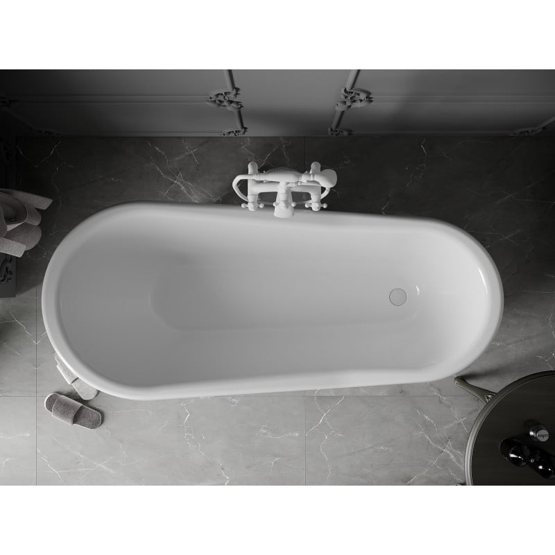 Mexen Retro freestanding bath 170 x 75 cm, white, white legs - 53251707500-20