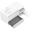 Mexen Orio mueble de baño 90 cm con lavabo Vela izquierdo, 2S, 1D, blanco mate - 91A13-09047-3-BBFFFF01-W23L01