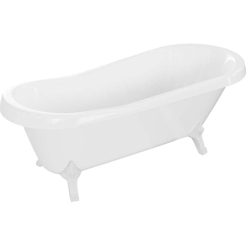 Mexen Retro freestanding bath 170 x 75 cm, white, white legs - 53251707500-20