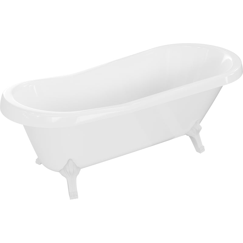 Mexen Retro samostojeća kada 170 x 75 cm, bijela, bijele noge - 53251707500-20