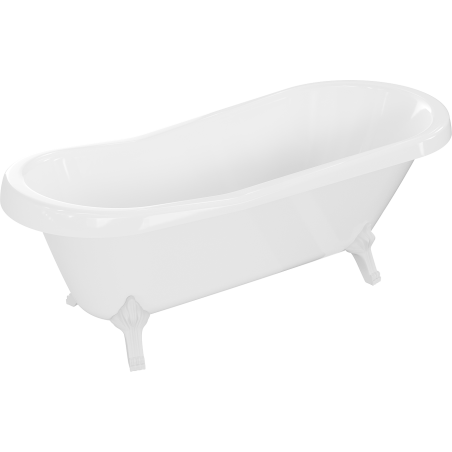 Mexen Retro samostojeća kada 170 x 75 cm, bijela, bijele noge - 53251707500-20