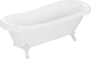 Mexen Retro freistehende Badewanne 170 x 75 cm, weiß, weiße Beine - 53251707500-20