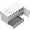 Mexen Orio mueble de baño 90 cm con lavabo Vela izquierdo, 2S, 1D, gris mate/blanco mate - 91A13-09047-3-BBFFF62-W23L01