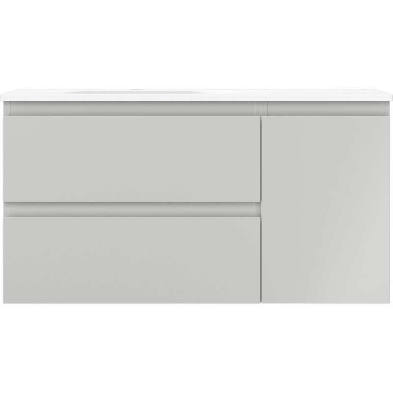 Mexen Orio Armoire de salle de bain 90 cm avec lavabo Vela à gauche, 2S, 1D, gris mat/blanc mat - 91A13-09047-3-BBFFF62-W23L01