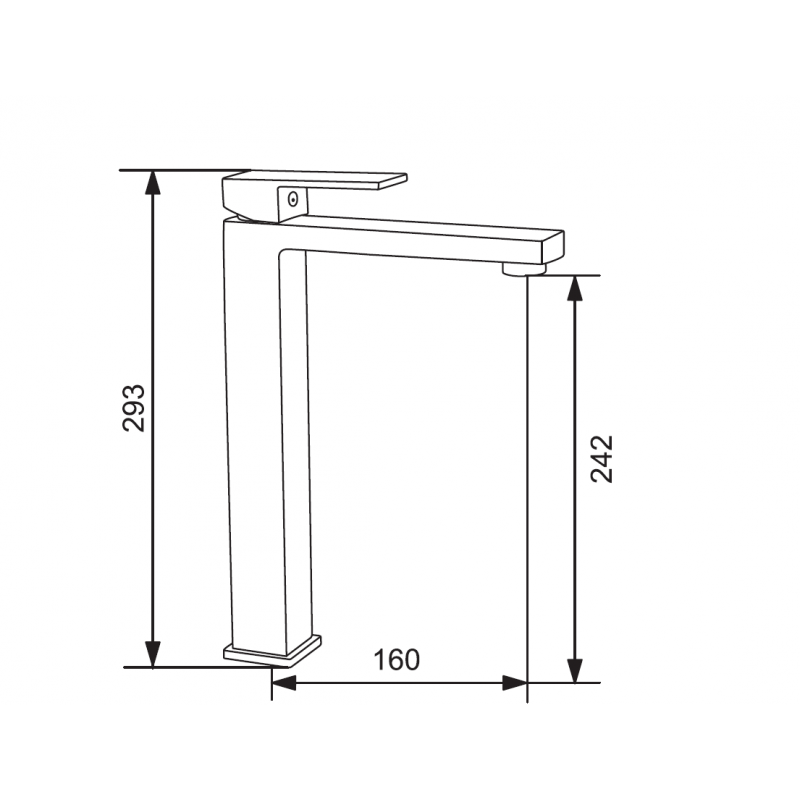 Mexen Uno rubinetto lavabo alto, cromato - 71410-00