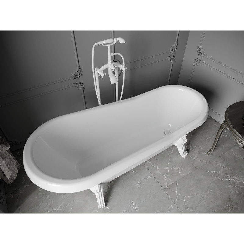 Mexen Retro fristående badkar 170 x 75 cm, vit, vita ben - 53251707500-20
