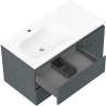 Mexen Orio armario de baño 90 cm con lavabo Vela izquierdo, 2S, 1D, grafito mate/blanco mate - 91A13-09047-3-BBFFF66-W23L01