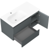 Mexen Orio mobile da bagno 90 cm con lavabo Vela a sinistra, 2S, 1D, grafite opaco/bianco opaco - 91A13-09047-3-BBFFF66-W23L01