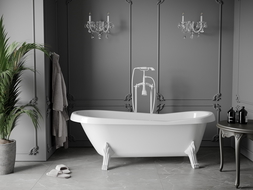 Mexen Retro freistehende Badewanne 170 x 75 cm, weiß, weiße Beine - 53251707500-20