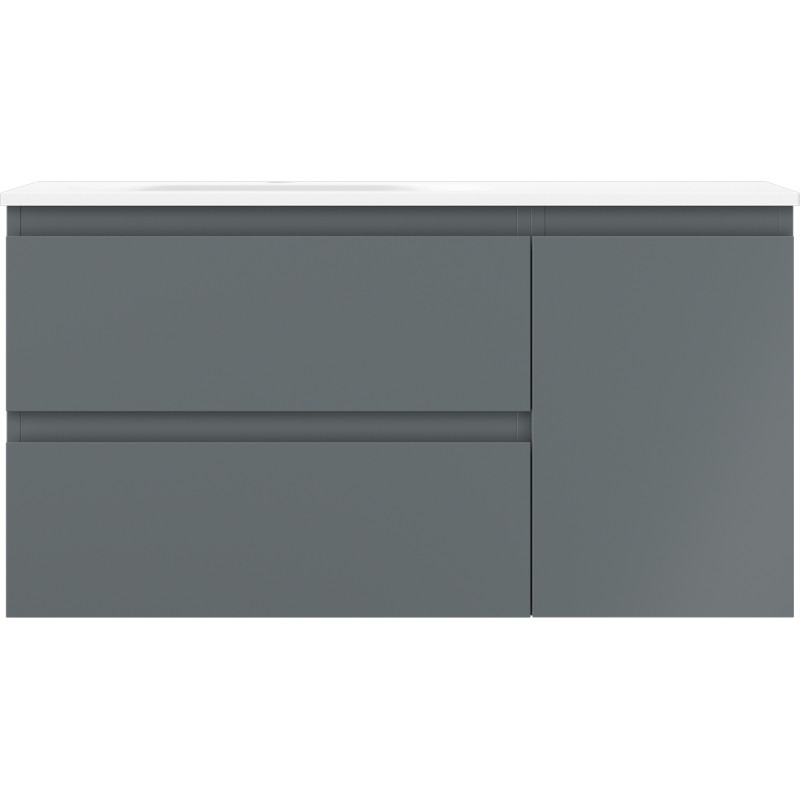 Mexen Orio armoire de salle de bain 90 cm avec lavabo Vela gauche, 2S, 1D, graphite mat/blanc mat - 91A13-09047-3-BBFFF66-W23L01