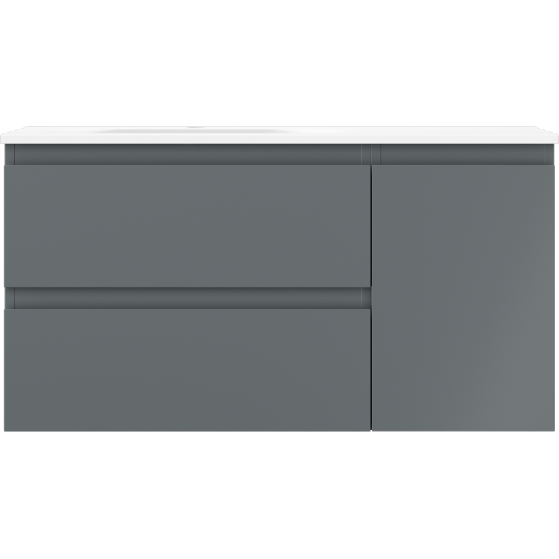 Mexen Orio badkamerkast 90 cm met wastafel Vela links, 2S, 1D, grafiet mat/wit mat - 91A13-09047-3-BBFFF66-W23L01
