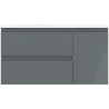 Mexen Orio 90 cm bathroom cabinet with Vela left sink, 2S, 1D, matte graphite/matte white - 91A13-09047-3-BBFFF66-W23L01