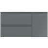 Mexen Orio Badezimmerschrank 90 cm mit Vela Waschbecken links, 2S, 1D, grafit matt/weiß matt - 91A13-09047-3-BBFFF66-W23L01