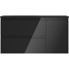 Mexen Orio badkamerkast 90 cm met wastafel Vela links, 2S, 1D, zwart glans/zwart mat - 91A13-09047-3-BBFFF70-W23L71