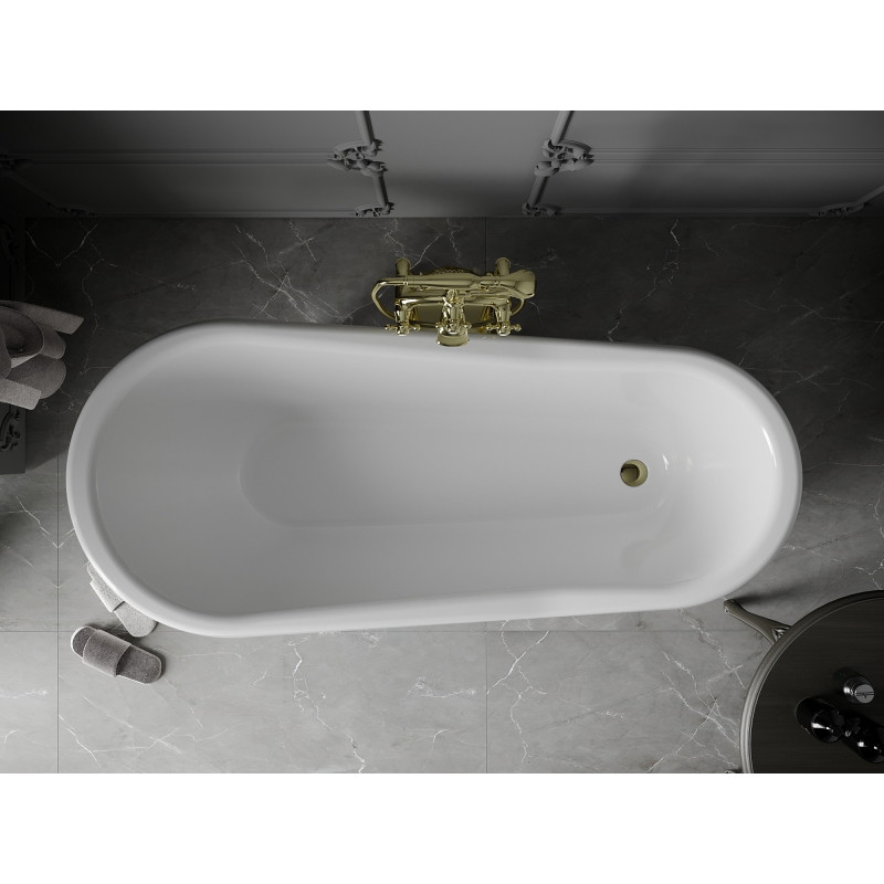 Mexen Retro freestanding bathtub 170 x 75 cm, white, gold legs - 53251707500-50