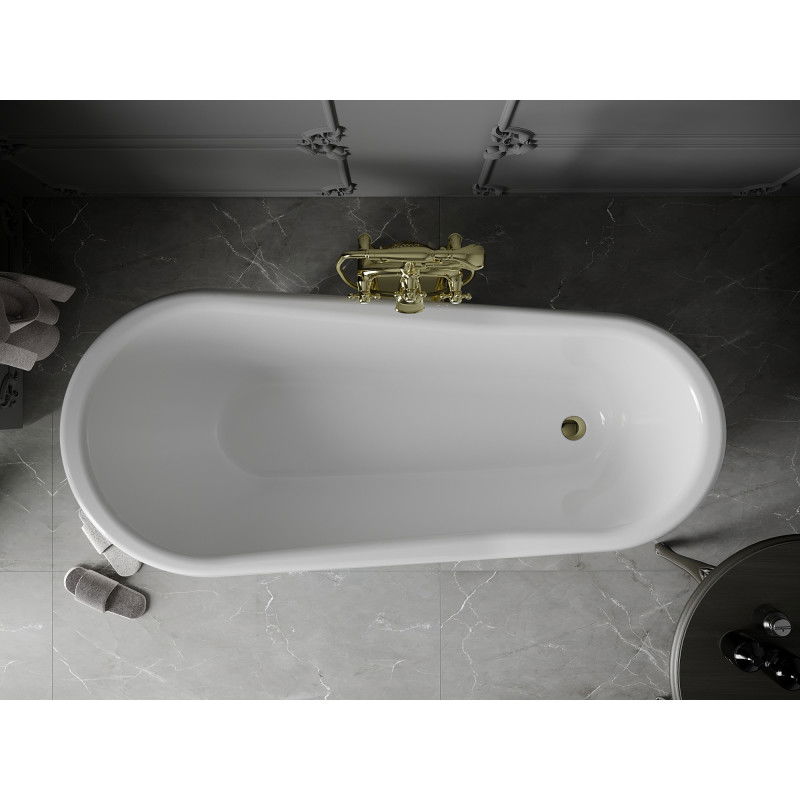 Mexen Retro vasca da bagno freestanding 170 x 75 cm, bianca, gambe dorate - 53251707500-50