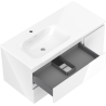 Mexen Orio bathroom cabinet 100 cm with Vela left sink, 2S, 1D, white gloss - 91A13-10047-3-BBFFF00-W23L00