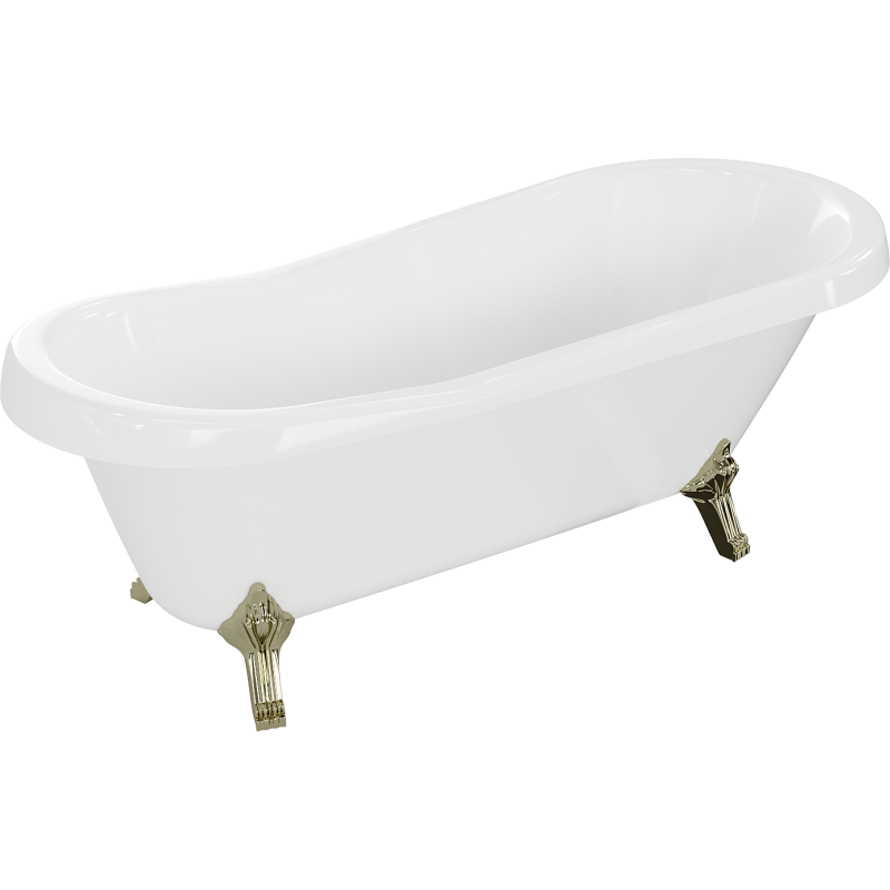 Mexen Retro 170 x 75 cm Freestanding Bath, White, Gold Legs - 53251707500-50
