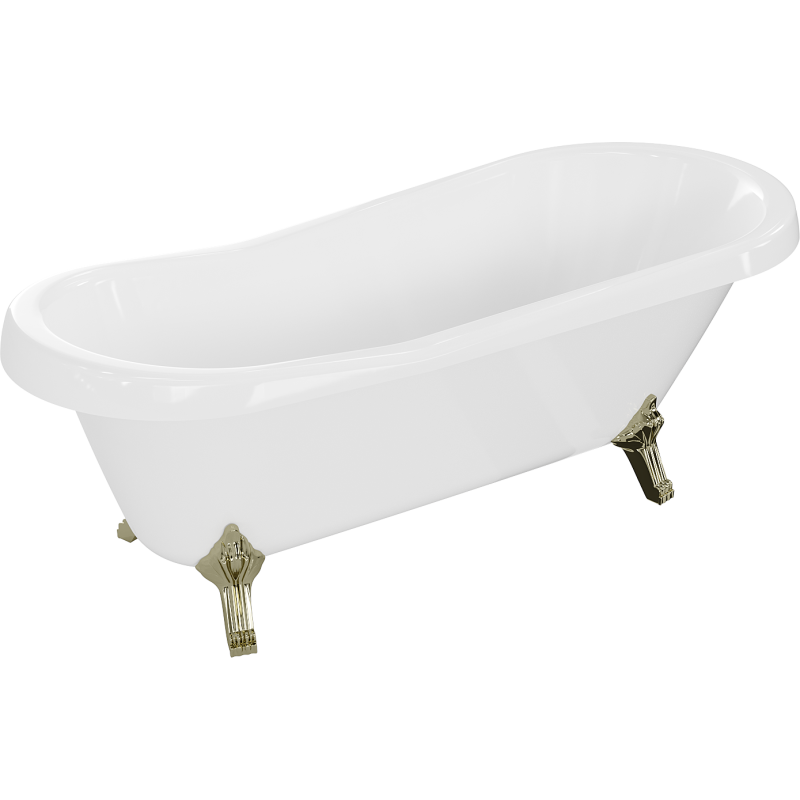 Mexen Retro vrijstaande badkuip 170 x 75 cm, wit, gouden poten - 53251707500-50