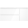 Mexen Orio bathroom cabinet 100 cm with Vela left sink, 2S, 1D, white gloss - 91A13-10047-3-BBFFF00-W23L00