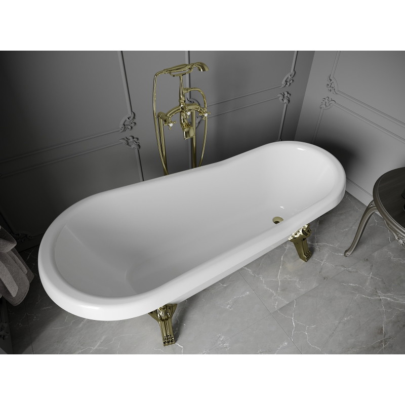 Mexen Retro freestanding bathtub 170 x 75 cm, white, gold legs - 53251707500-50