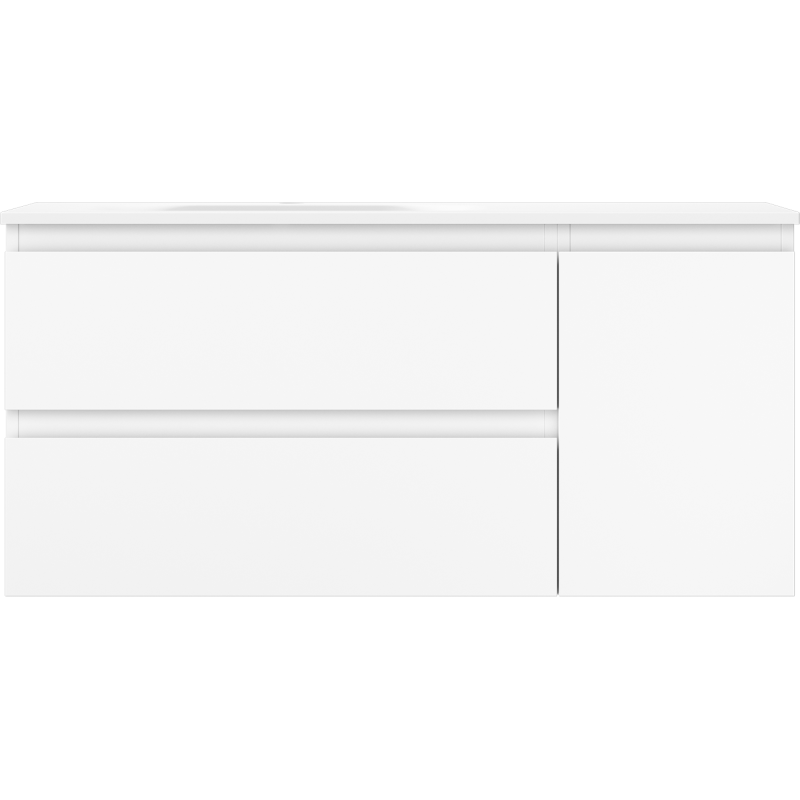 Mexen Orio bathroom cabinet 100 cm with Vela left sink, 2S, 1D, white matte - 91A13-10047-3-BBFFFF01-W23L01