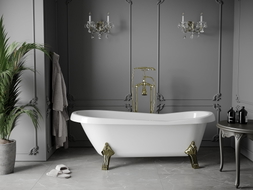 Mexen Retro freestanding bathtub 170 x 75 cm, white, gold legs - 53251707500-50