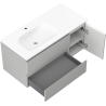 Mexen Orio meuble de salle de bain 100 cm avec lavabo Vela gauche, 2S, 1D, gris mat/blanc mat - 91A13-10047-3-BBFFF62-W23L01