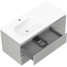 Mexen Orio meuble de salle de bain 100 cm avec lavabo Vela gauche, 2S, 1D, gris mat/blanc mat - 91A13-10047-3-BBFFF62-W23L01