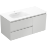 Mexen Orio bathroom cabinet 100 cm with Vela left washbasin, 2S, 1D, gray matt/white matt - 91A13-10047-3-BBFFF62-W23L01