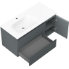 Mexen Orio armario de baño de 100 cm con lavabo Vela izquierdo, 2 cajones, 1 puerta, grafito mate/blanco mate