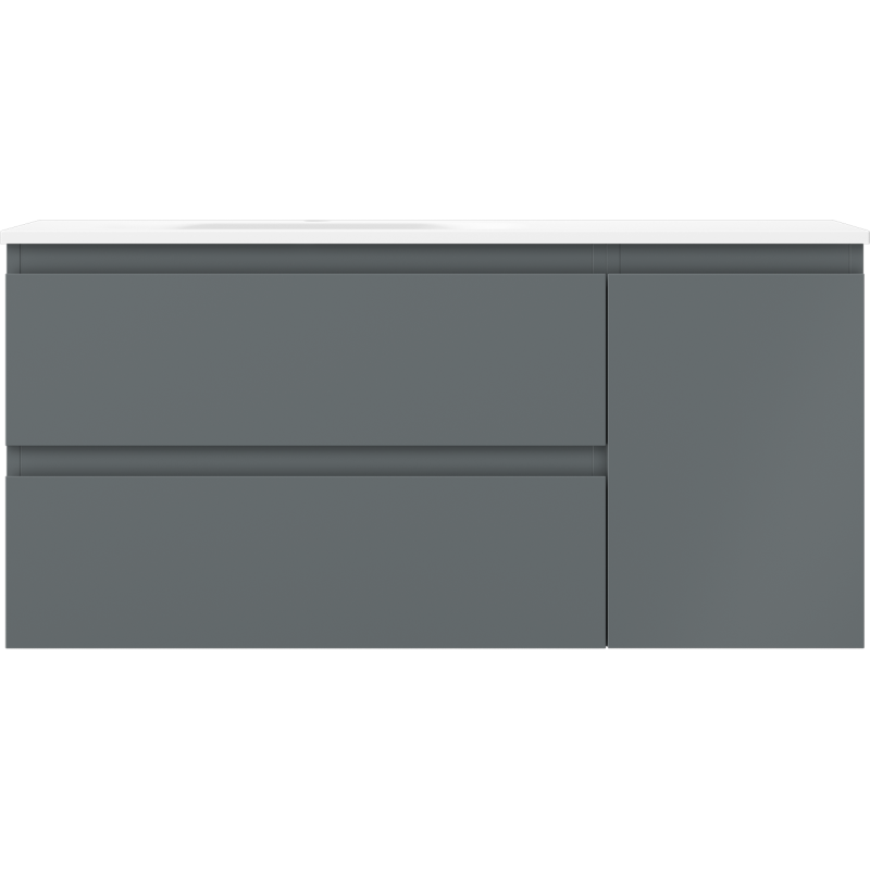 Mexen Orio kopalniška omarica 100 cm z umivalnikom Vela levo, 2S, 1D, grafit mat/beli mat - 91A13-10047-3-BBFFF66-W23L01