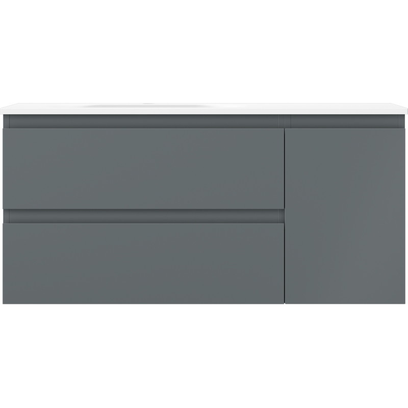 Mexen Orio szafka łazienkowa 100 cm z umywalką Vela lewą, 2S, 1D, grafit mat/biała mat - 91A13-10047-3-BBFFF66-W23L01