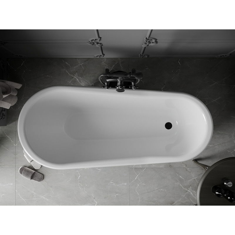 Mexen Retro freistehende Badewanne 170 x 75 cm, weiß, schwarze Beine - 53251707500-70