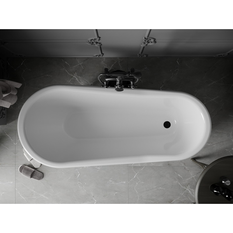 Mexen Retro samostojeća kada 170 x 75 cm, bijela, crne noge - 53251707500-70
